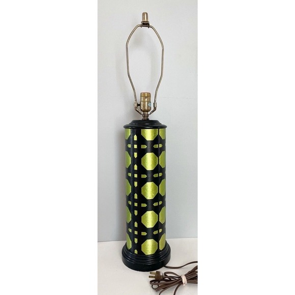 Retro Lamp 70's Green Black Mod Brady Bunch Vintage Large 29 inch - Picture 9 of 10